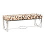 DKD Home Decor Descalzadora de Piel y Acero con Rombo Blanco