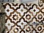 DKD Home Decor Descalzadora de Acero y Piel con Diseño de Rombos