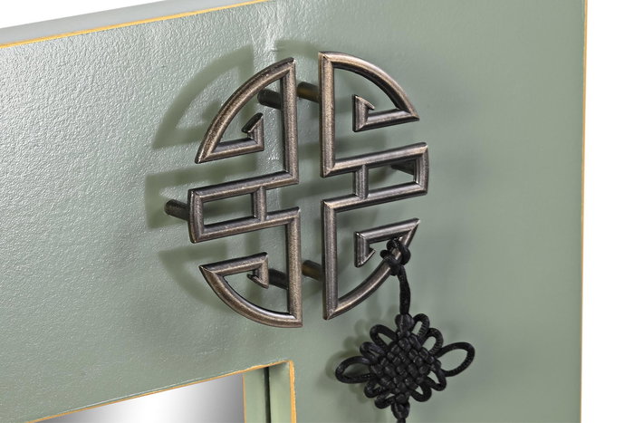 DKD Home Decor Espejo Oriental Verde Jade Dorado 70 x 90.5 x 2 cm