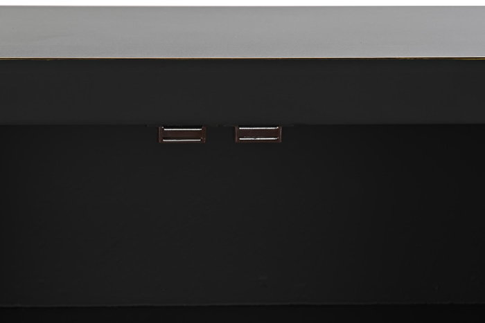DKD Home Decor Mueble TV Masako Oriental Negro Dorado