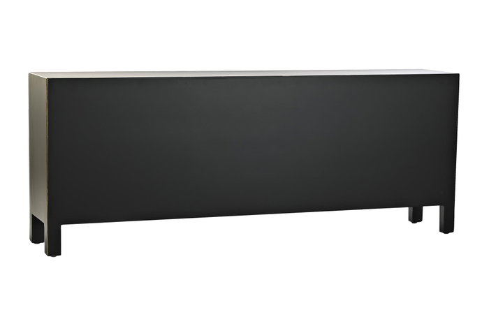 DKD Home Decor Mueble TV Masako Oriental Negro Dorado
