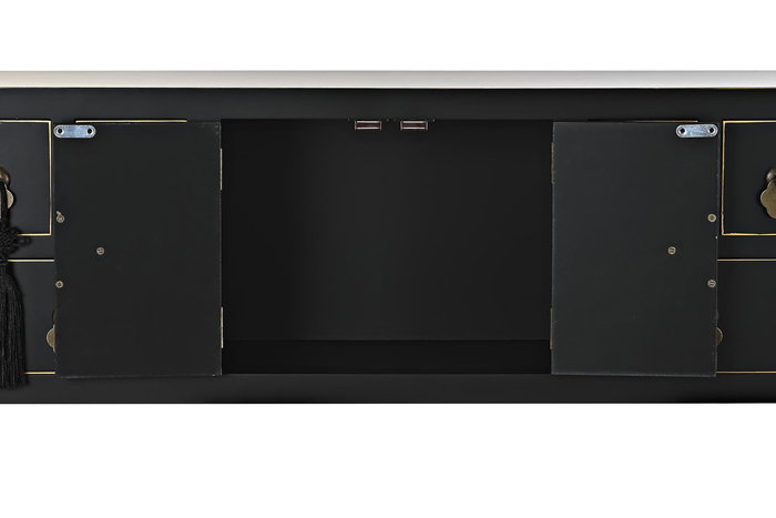 DKD Home Decor Consola Masako Oriental Negro Blanco 95 x 79 x 26 cm