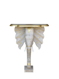 DKD Home Decor Consola Gris Dorado 30 x 96 x 80 cm Mango y Laton