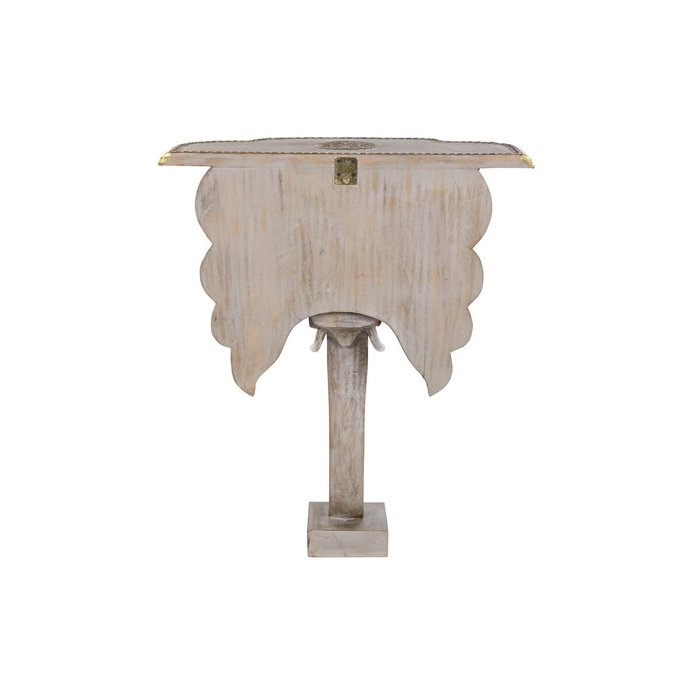DKD Home Decor Consola de Mango y Latón Elefante Gris