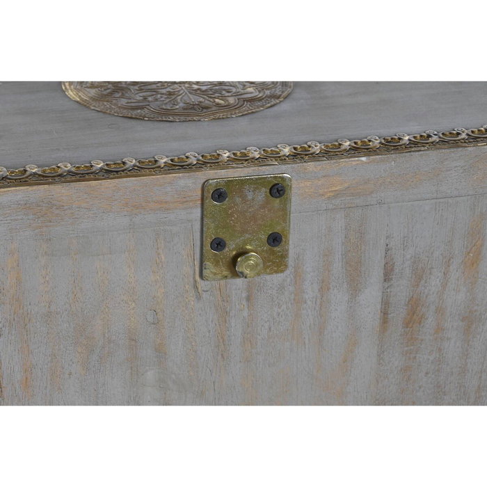 DKD Home Decor Consola de Mango y Latón Elefante Gris