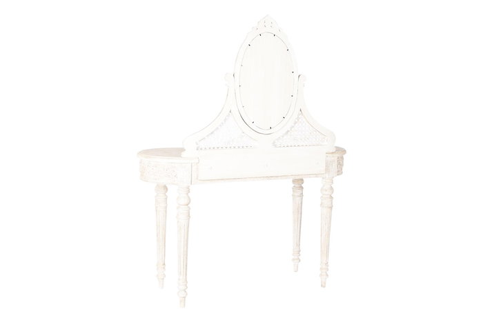 DKD Home Decor Tocador Romantico Beige 114 x 44 x 141 cm Mango y MDF con Espejo