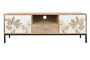 DKD Home Decor Mueble TV Tropical Blanco Natural 50 x 140 x 40 cm