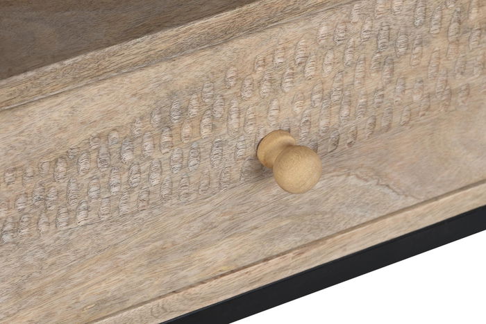 DKD Home Decor Mueble TV Tropical Blanco Natural 50 x 140 x 40 cm