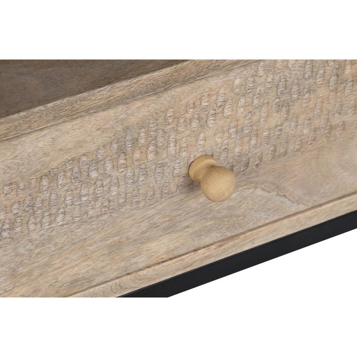 DKD Home Decor Mueble TV Hoja de Mango y Metal Blanco