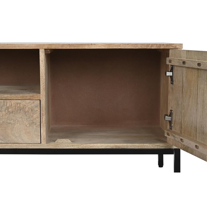 DKD Home Decor Mueble TV Hoja de Mango y Metal Blanco