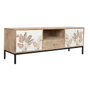 DKD Home Decor Mueble TV Hoja de Mango y Metal Blanco
