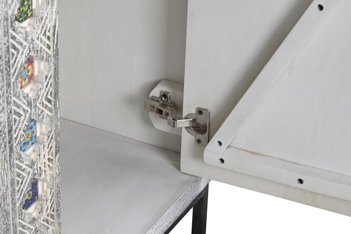 DKD Home Decor Armario Blanco Gris Mango Mango 38 x 150 x 90 cm