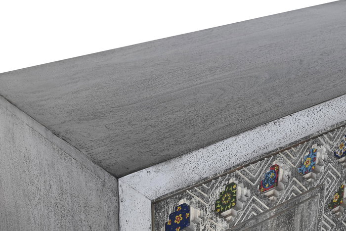 DKD Home Decor Armario Blanco Gris Mango Mango 38 x 150 x 90 cm