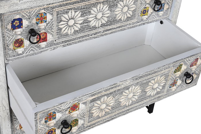 DKD Home Decor Cómoda Beige Gris 80 x 38 x 80 cm DKD Home Decor Cómoda Beige Gris 80 x 38 x 80 cm