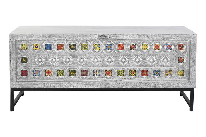 Baul Indio DKD Home Decor Gris Multicolor 116 x 40 x 50 cm