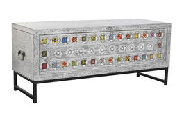 Baul Indio DKD Home Decor Gris Multicolor 116 x 40 x 50 cm