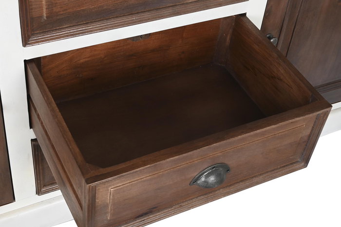 DKD Home Decor Buffet Tradicional Marron Oscuro Blanco 180 x 46 x 83 cm