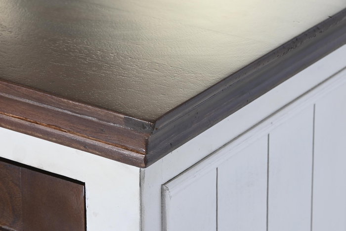 DKD Home Decor Buffet Tradicional Marron Oscuro Blanco 180 x 46 x 83 cm