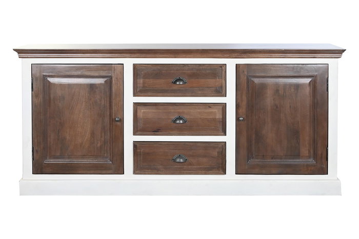 DKD Home Decor Buffet Tradicional Marron Oscuro Blanco 180 x 46 x 83 cm
