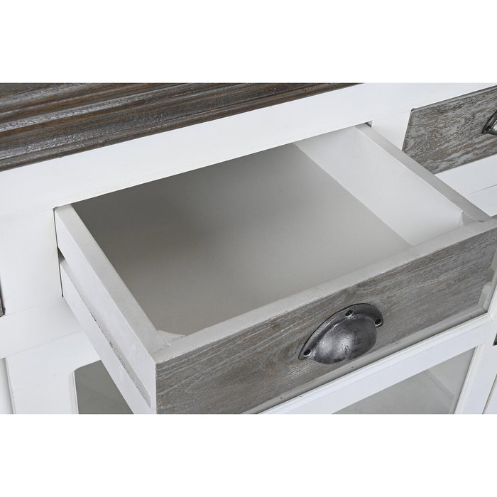 DKD Home Decor Buffet Mango y Cristal Gris y Blanco DKD Home Decor Buffet Mango y Cristal Gris y Blanco