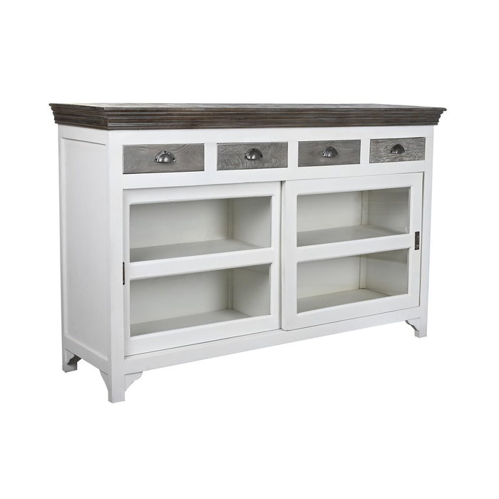 DKD Home Decor Buffet Mango y Cristal Gris y Blanco DKD Home Decor Buffet Mango y Cristal Gris y Blanco