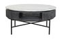 DKD Home Decor Mesa Centro Negro Blanco Mango y Marmol 90 x 90 x 42 cm