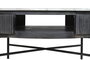 DKD Home Decor Mesa Centro Negro Blanco Mango y Marmol 90 x 90 x 42 cm