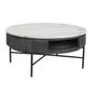 DKD Home Decor Mesa de Centro de Mango y Mármol 90x90x42 Negro y Blanco