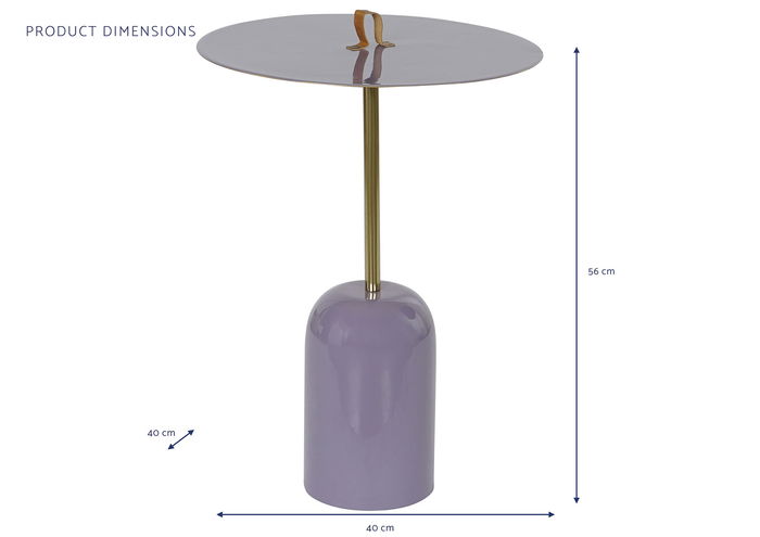 DKD Home Decor Mesita Auxiliar Lila 40 x 56 x 40 cm