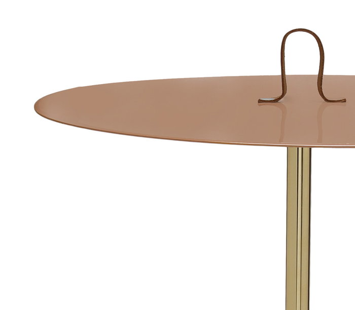 DKD Home Decor Mesita Auxiliar de Hierro y Piel Lila