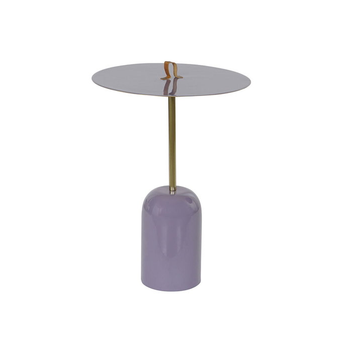 DKD Home Decor Mesita Auxiliar de Hierro y Piel Lila