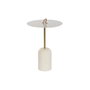 DKD Home Decor Mesita Auxiliar de Hierro y Cuero Gris con Acabado Lacado