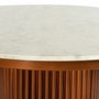 DKD Home Decor Mesa de Comedor de Mármol y Metal Cobrizo 110x110x76 cm