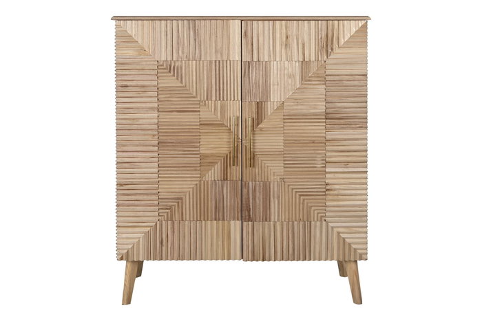 DKD Home Decor Aparador Scandi Marron Claro Dorado Paulownia MDF 100 x 44 x 118 cm