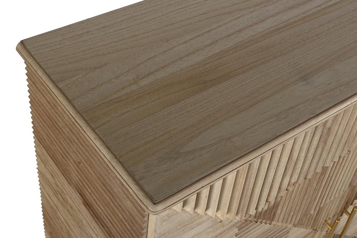 DKD Home Decor Aparador Scandi Marron Claro Dorado Paulownia MDF 100 x 44 x 118 cm