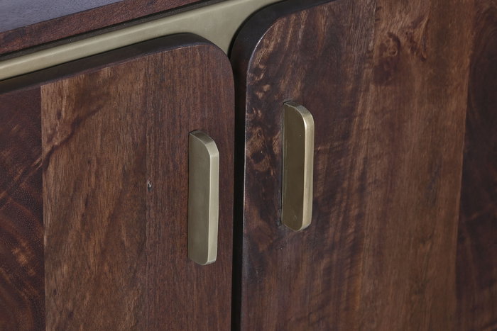 DKD Home Decor Buffet Moderno Marron Acero Mango 160 x 40 x 81 cm