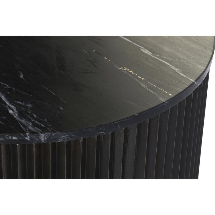 DKD Home Decor Mesa de Centro de Metal y Mármol Negro 61x61x41 cm