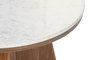 DKD Home Decor Mesa de Centro Moderna con Tapa de Mármol y Patas de Acacia en Blanco y Marrón, 70 x73 x 43 cm