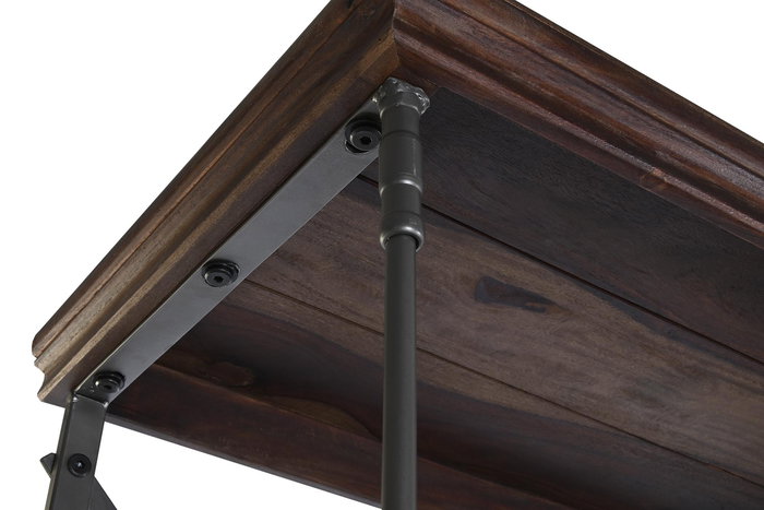 DKD Home Decor Estanteria Loft Marron Gris Claro Metal Sheesham 43 x 220 x 213 cm 4 Estantes