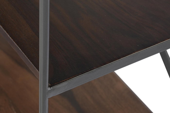DKD Home Decor Estanteria Loft Marron Gris Claro Metal Sheesham 43 x 220 x 213 cm 4 Estantes