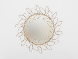 DKD Home Decor Espejo de Pared Metálico Dorado 80x80 cm