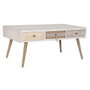 DKD Home Decor Mesa de Centro Abeto y Algodón Blanco 110x60x50