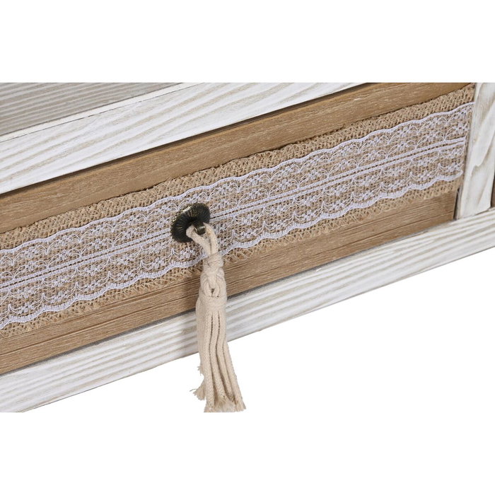 DKD Home Decor Mesa de Centro Abeto y Algodón Blanco 110x60x50