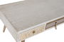 DKD Home Decor Mesa Centro Boho Blanco Natural Madera de Abeto y Algodón 110x60x50 cm