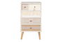 DKD Home Decor Cajonera Boho Blanco Natural Abeto Algodón 4 Cajones 48x35x89 cm