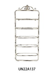 DKD Home Decor Botellero Romantico Blanco Metal 5 Estanterias 9.5 x 102.5 x 39 cm