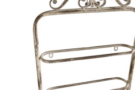 DKD Home Decor Botellero Romantico Blanco Metal 5 Estanterias 9.5 x 102.5 x 39 cm