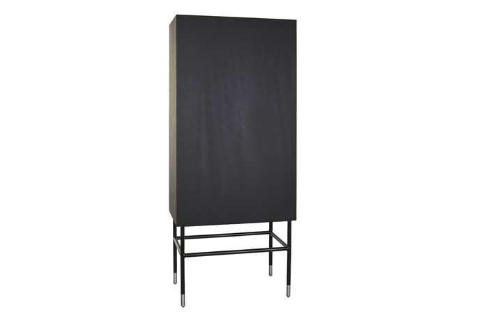 DKD Home Decor Armario Moderno Negro Gris 2 Puertas 40 x 181 x 75 cm