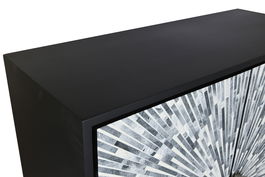 DKD Home Decor Aparador Moderno Negro Gris 2 Puertas 3 Estanterias 100 x 40 x 140 cm