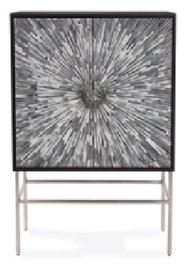 DKD Home Decor Aparador de Taracea Negro, Gris y Blanco